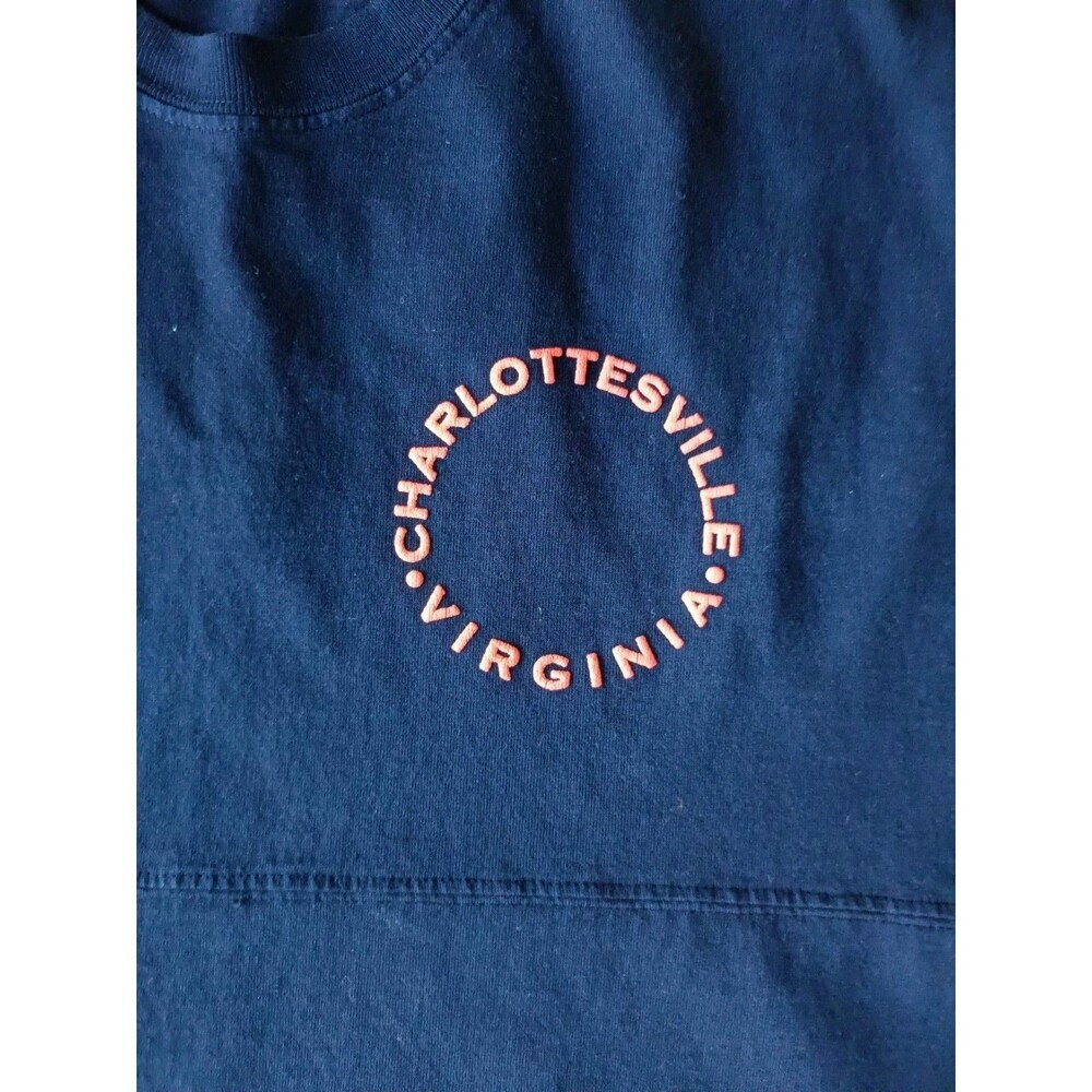 Spirit Jersey Sweatshirt Medium Virgina Graphic Puff Print Blue Long Sleeve - Picture 4 of 7